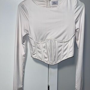 Oh Polly Cream Long Sleeve Corset